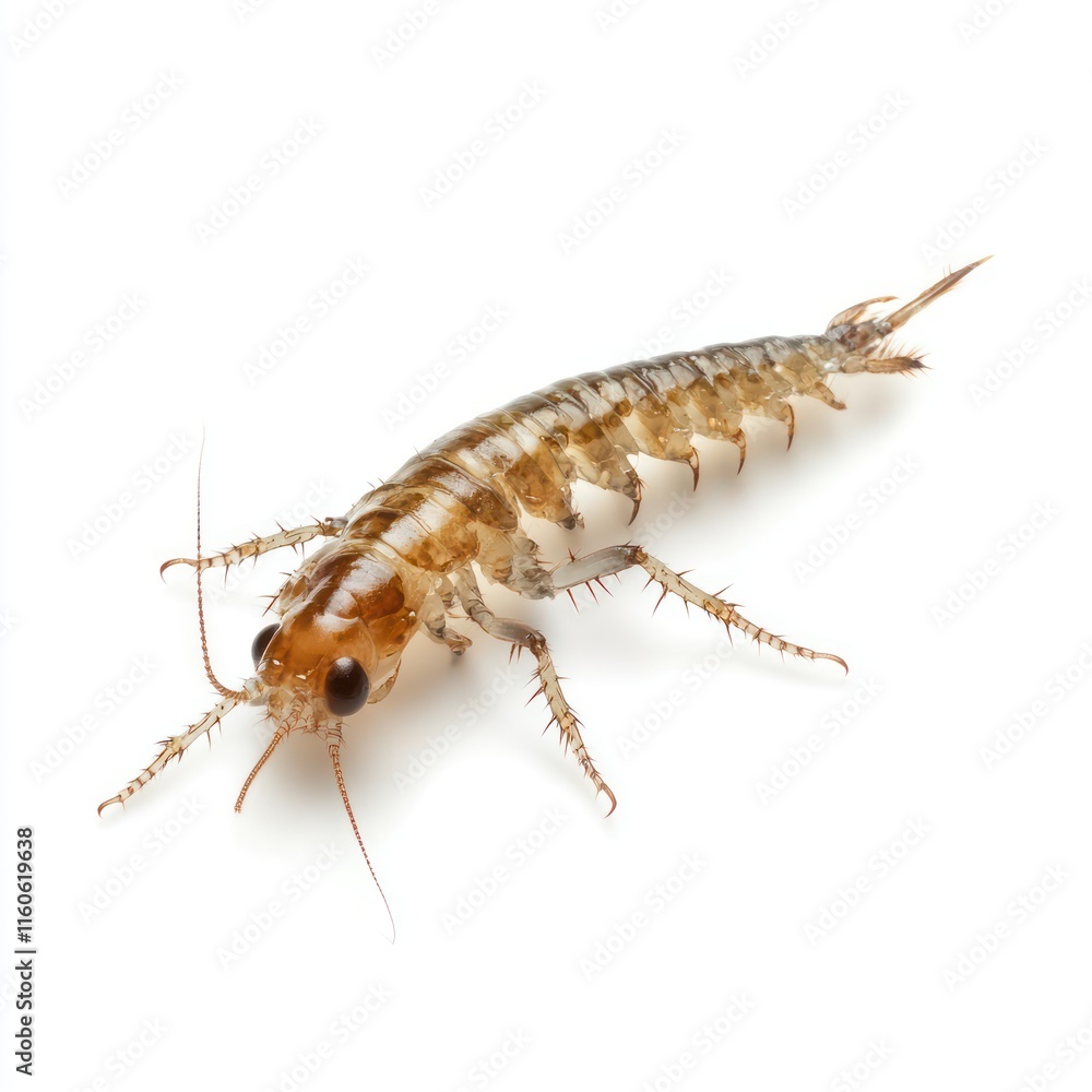 Caddisflies aquatic larvae Isolated on White Background Generative AI Caddisflies aquatic larvae Isolated on White Background Generative AI