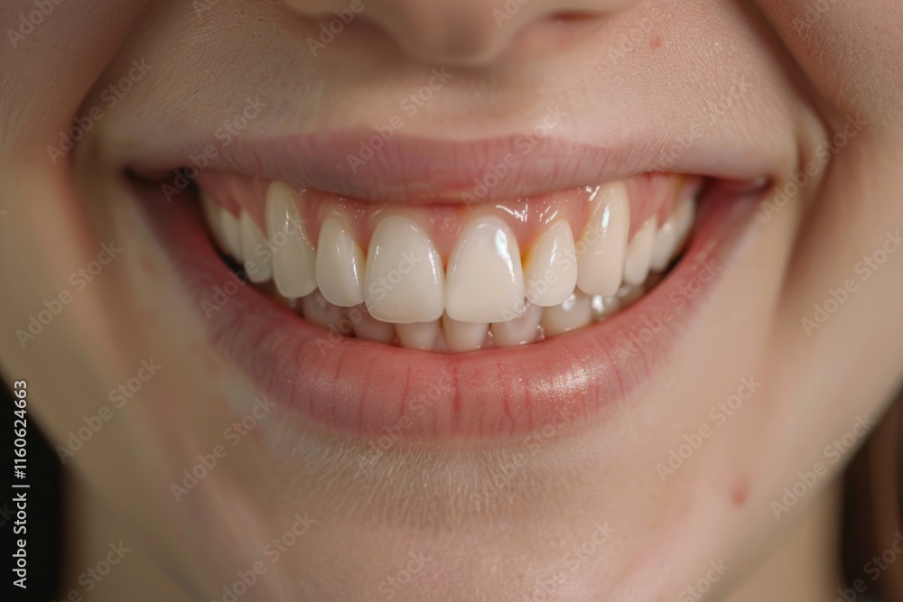 Fototapeta premium Young woman with perfect healthy teeth smile after whitening.
