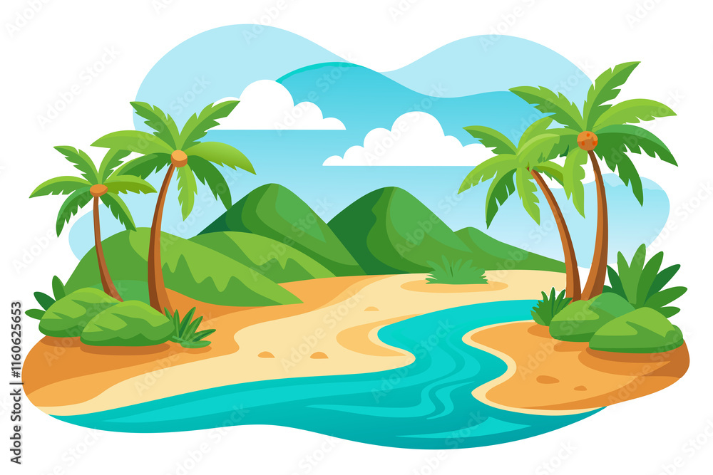 Obraz premium tropical island with palm trees
