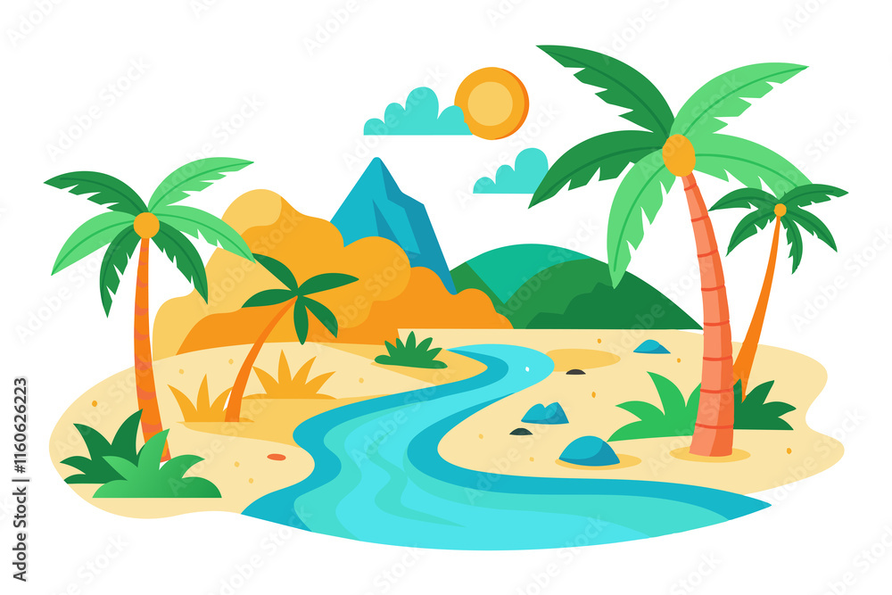 tropical island with palm trees tropical island with palm trees