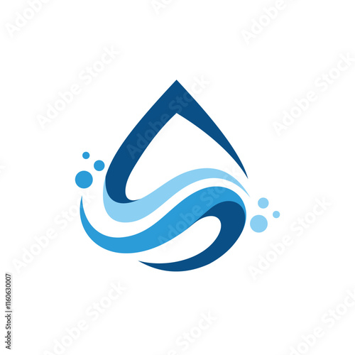 water drop logo, mountain water source