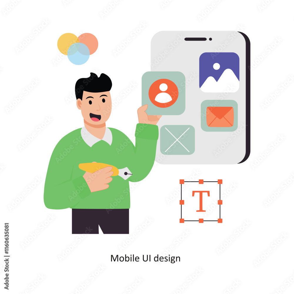 Mobile UI design concept vector illustration. Web Hosting isolated On white Background. Mobile UI design concept vector illustration. Web Hosting isolated On white Background.