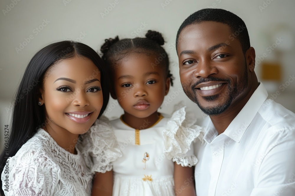 A family of three posing together for a photo shoot, smiling and relaxed A family of three posing together for a photo shoot, smiling and relaxed