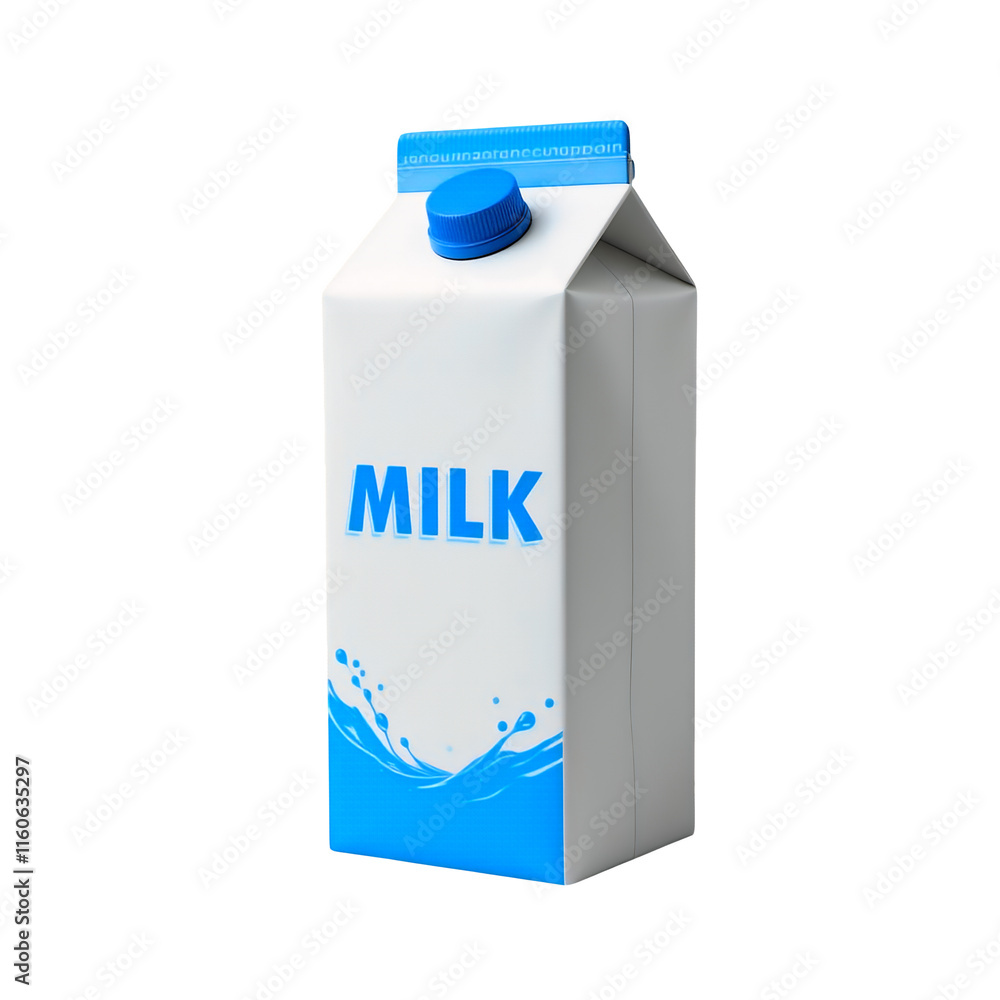 Milk Carton: Clean, Minimalist Design with Blue Accents Milk Carton: Clean, Minimalist Design with Blue Accents