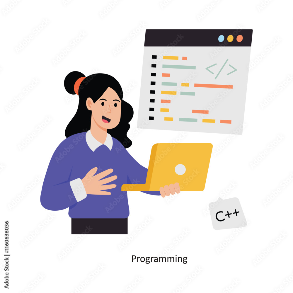 Programming concept vector illustration. Web Hosting isolated On white Background. Programming concept vector illustration. Web Hosting isolated On white Background.