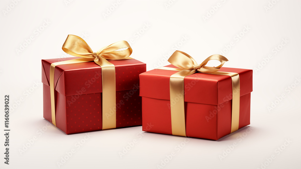 Obraz premium : Elegant Holiday Presents Wrapped with Gold Bows
