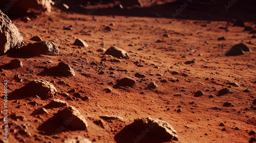Fototapeta premium A close-up shot of textured rocks on a reddish surface, perfect for use in scientific or educational contexts