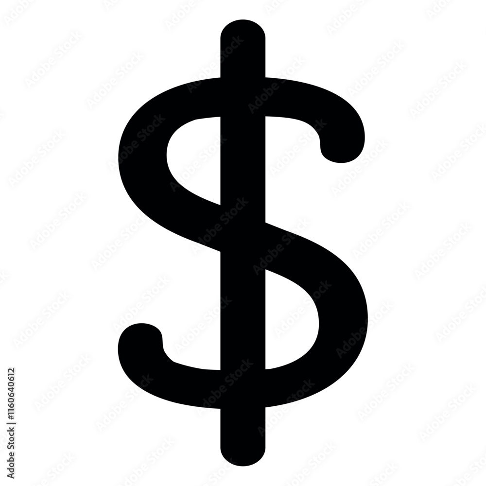 Black Dollar Sign (Canadian), Vector Illustration on White Background Black Dollar Sign (Canadian), Vector Illustration on White Background