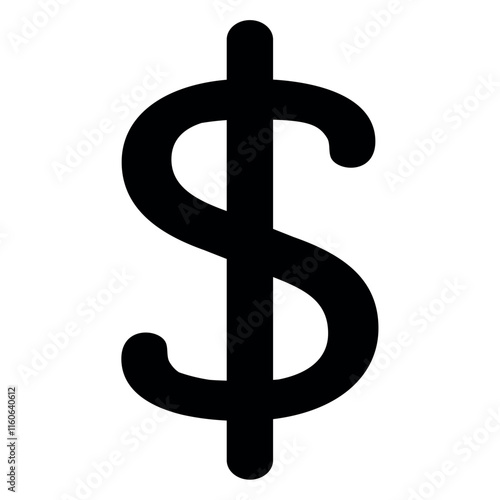 Black Dollar Sign (Canadian), Vector Illustration on White Background