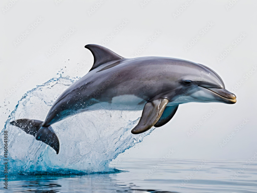 Fototapeta premium a dolphin jumping out of the water
