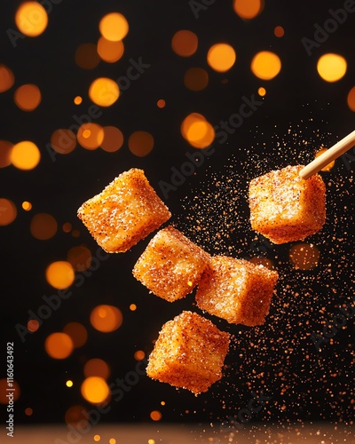 Brazilian grilled pineapple with cinnamon sugar glaze, Rio de Janeiro s Copacabana Beach, smoky and sweet summer snack photo