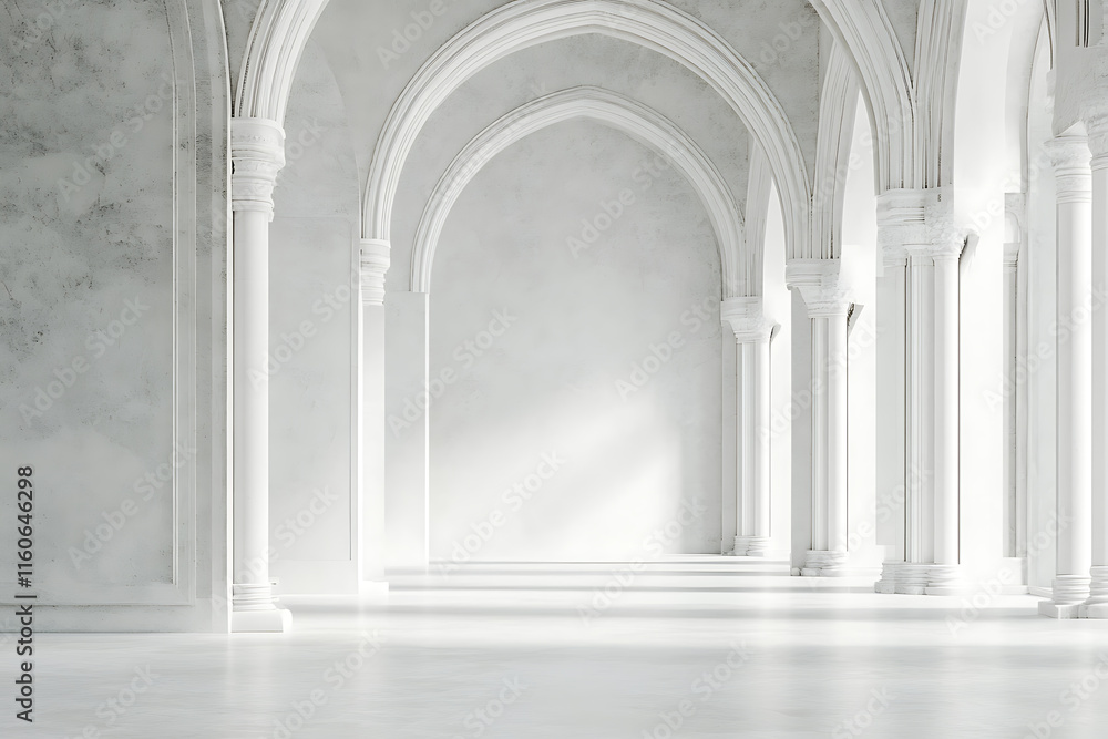 Fototapeta premium Elegant White Architectural Hallway