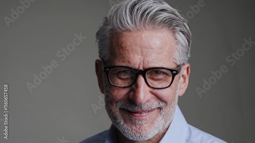 Smiling Senior Man with Glasses