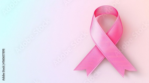 Cancer awareness. Pink ribbon symbolizing awareness and support for breast cancer. photo