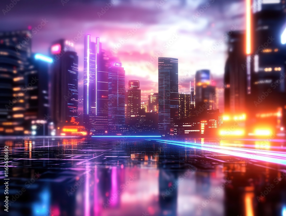 The city skyline is transformed with a vaporwave treatment, featuring glowing neon hues and grainy textures for a retro-futuristic urban landscape concept. The city skyline is transformed with a vaporwave treatment, featuring glowing neon hues and grainy textures for a retro-futuristic urban landscape concept.