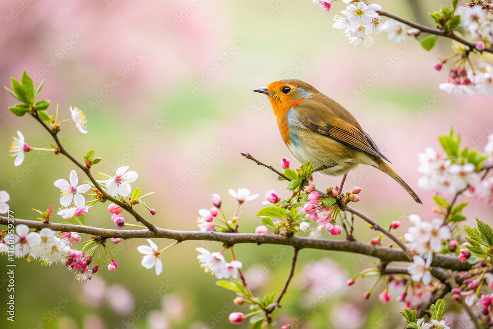 Fototapeta premium a bird perched on a branch of a tree