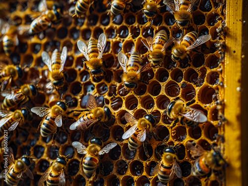 a bunch of bees photo