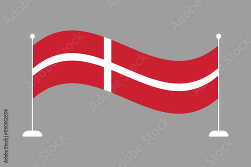 Denmark flag, The flag of Denmark, Flag of Denmark national country symbol illustration Vector, Rectangle Denmark flag illustration, Flat vector illustration
