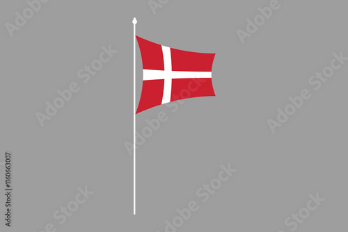 Denmark flag, The flag of Denmark, Flag of Denmark national country symbol illustration Vector, Rectangle Denmark flag illustration, Flat vector illustration
