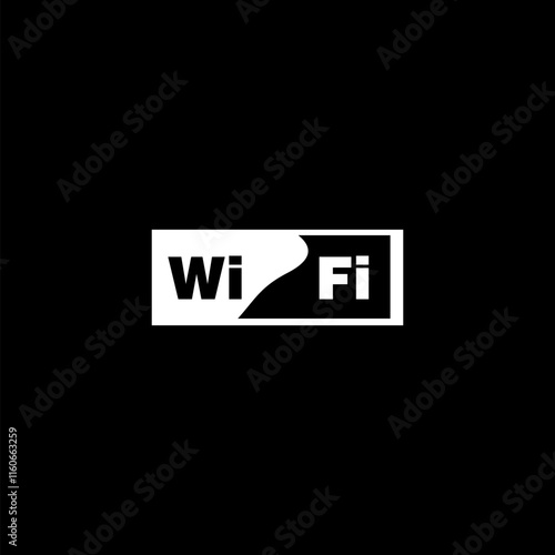  WIFI signal icon in trendy design style isolated on black background .