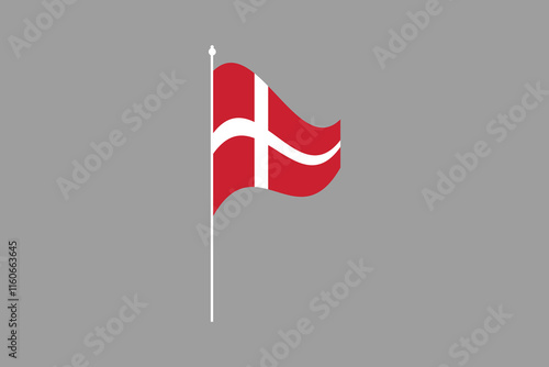 Denmark flag, The flag of Denmark, Flag of Denmark national country symbol illustration Vector, Rectangle Denmark flag illustration, Flat vector illustration

