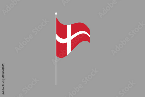 Denmark flag, The flag of Denmark, Flag of Denmark national country symbol illustration Vector, Rectangle Denmark flag illustration, Flat vector illustration
