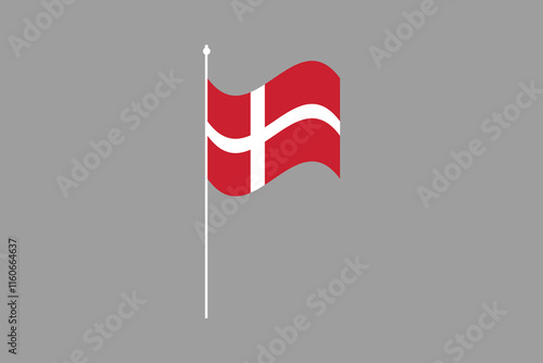 Denmark flag, The flag of Denmark, Flag of Denmark national country symbol illustration Vector, Rectangle Denmark flag illustration, Flat vector illustration
