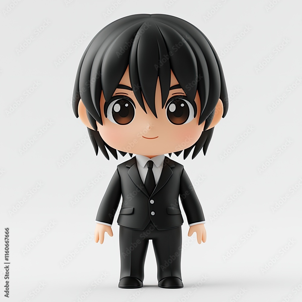 Cute Cartoon lawyer Character in Formal Attire with Black Hair and Suit Cute Cartoon lawyer Character in Formal Attire with Black Hair and Suit