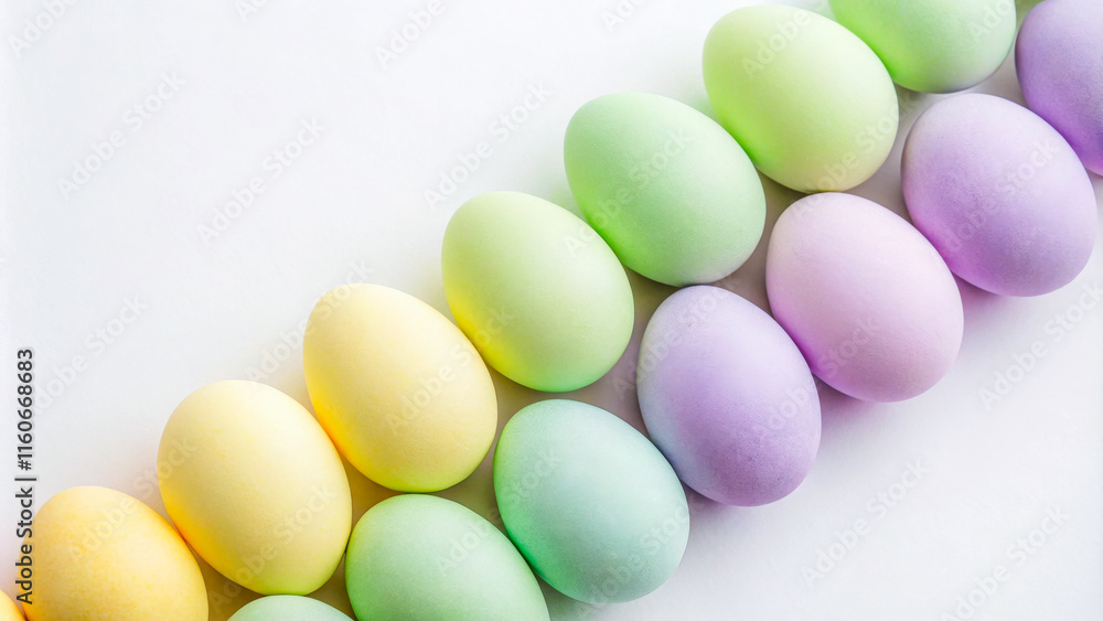 a row of eggs with different colors a row of eggs with different colors