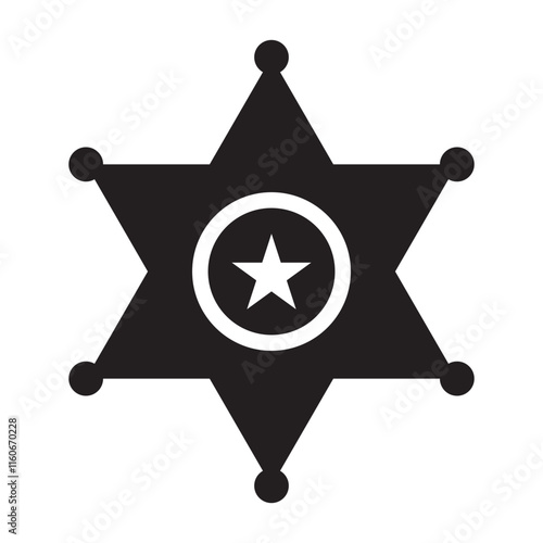 Sheriff badge icon. Sheriff's badge on a white background.