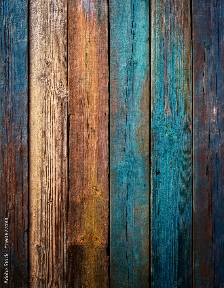 Naklejka premium planches de bois vintage peinte en ia, background retro