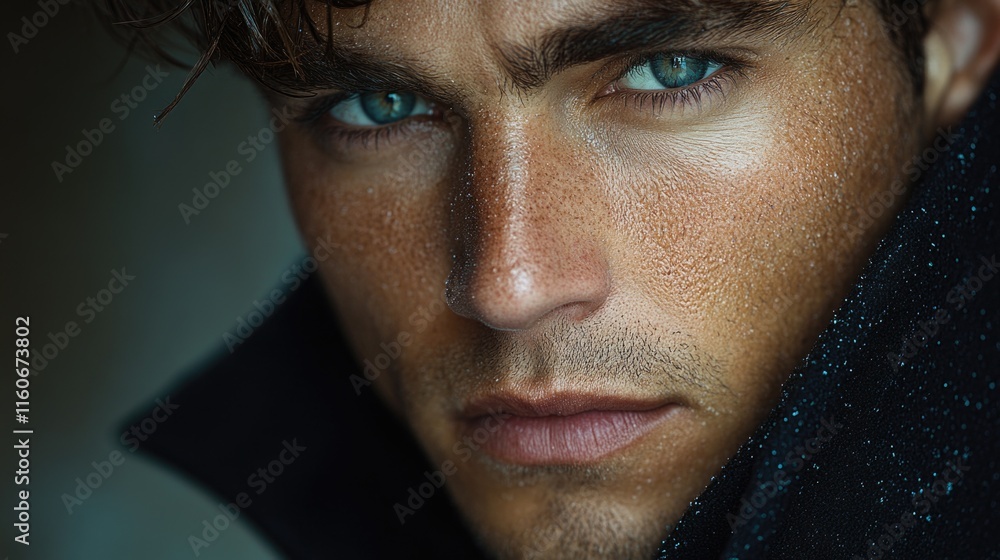 A close-up of a person wearing a coat, suitable for use in editorial or commercial contexts A close-up of a person wearing a coat, suitable for use in editorial or commercial contexts