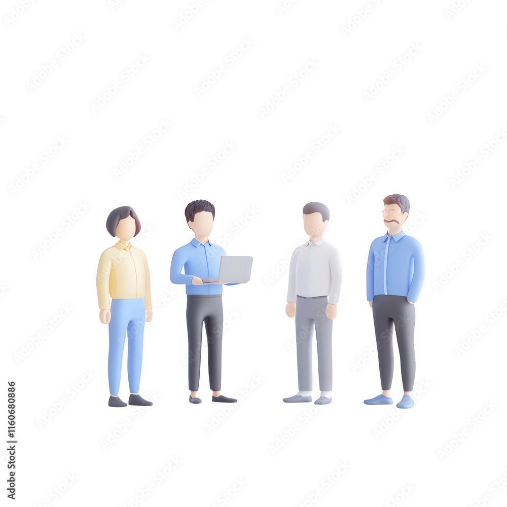 Four diverse professionals engage in a collaborative discussion., isolated on a transparent background. Four diverse professionals engage in a collaborative discussion., isolated on a transparent background.