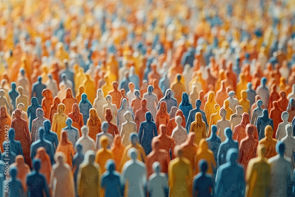 Fototapeta premium A large crowd standing together, possibly at an event or protest