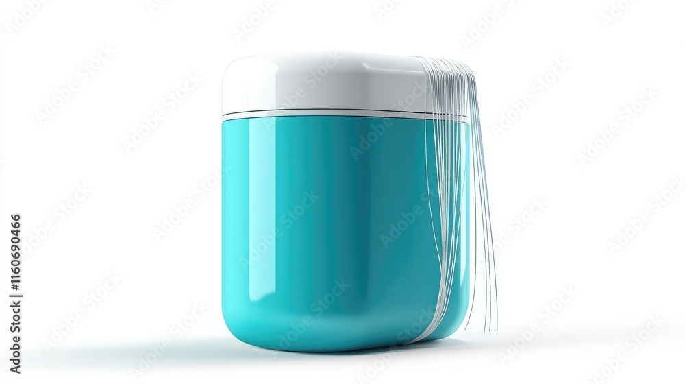 Dental floss container for daily hygiene routines isolated on white background Dental floss container for daily hygiene routines isolated on white background