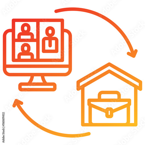 Hybrid Work Icon