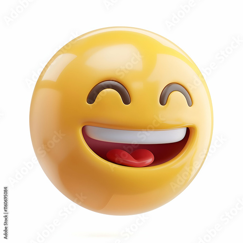 Happy Smiley Face Icon with Bright Yellow Color and Joyful Expression