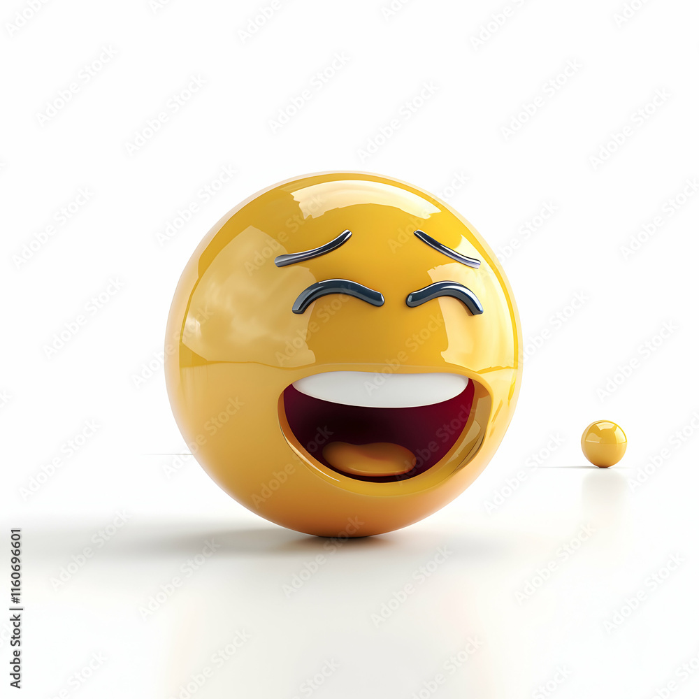 Fototapeta premium Cheerful Yellow Smiley Face Emoji with a Joyful Expression
