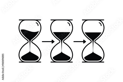 Hourglass icon set bundle vector illustration