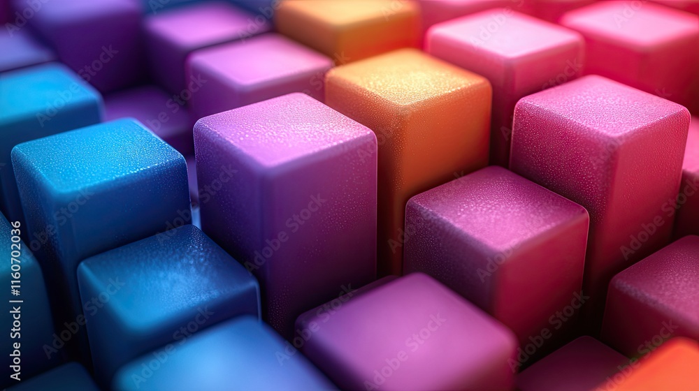 3D graphic cubes form a geometric illustration with pastel colors, representing blockchain, innovation, and modern design 3D graphic cubes form a geometric illustration with pastel colors, representing blockchain, innovation, and modern design