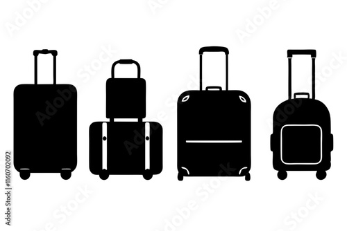 suitcases isolated on white background