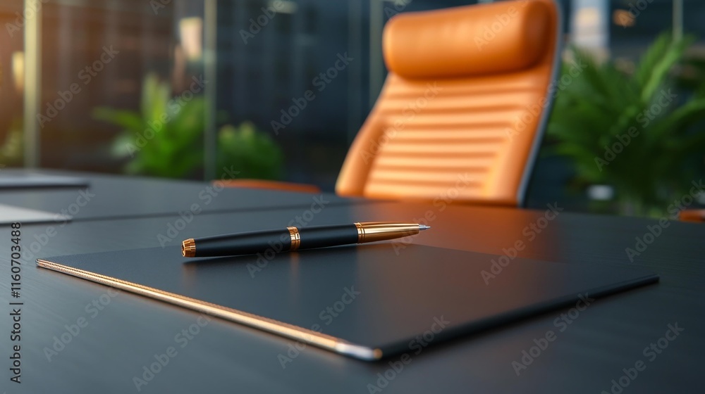 Ergonomic pen on a modern office desk. Generative AI Ergonomic pen on a modern office desk. Generative AI