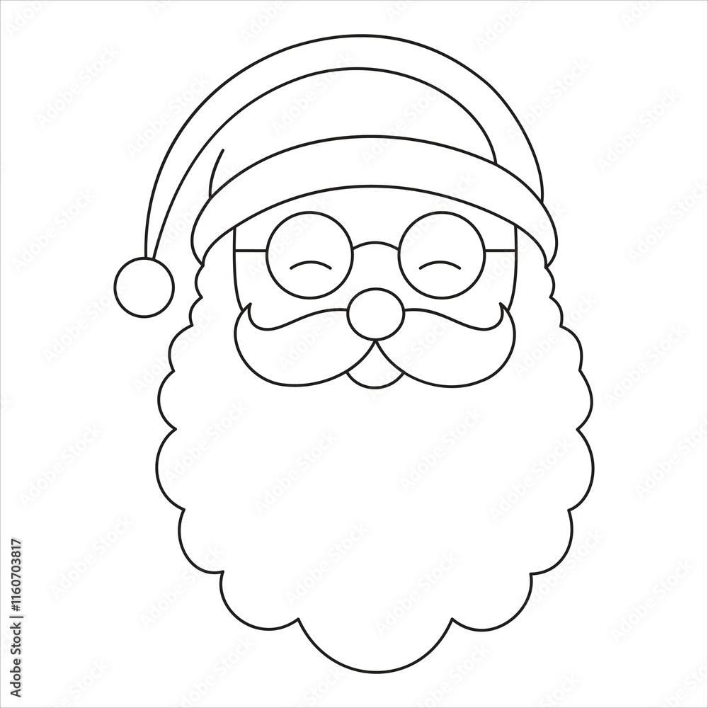 Jolly Santa Claus Line Art – A Cheerful Black and White Holiday Illustration Jolly Santa Claus Line Art – A Cheerful Black and White Holiday Illustration