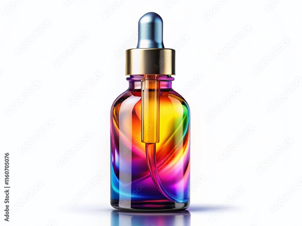 Glass Dropper Bottle, White Background, High-Quality, Detailed Glass Dropper Bottle, White Background, High-Quality, Detailed