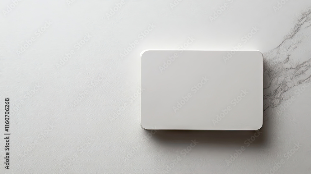 A blank, white rectangular card with rounded corners A blank, white rectangular card with rounded corners