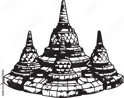 illustration of Borobudur temple.