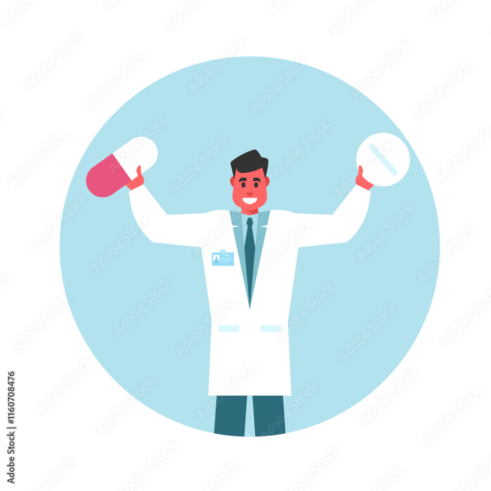 doctor holding pills doctor holding pills