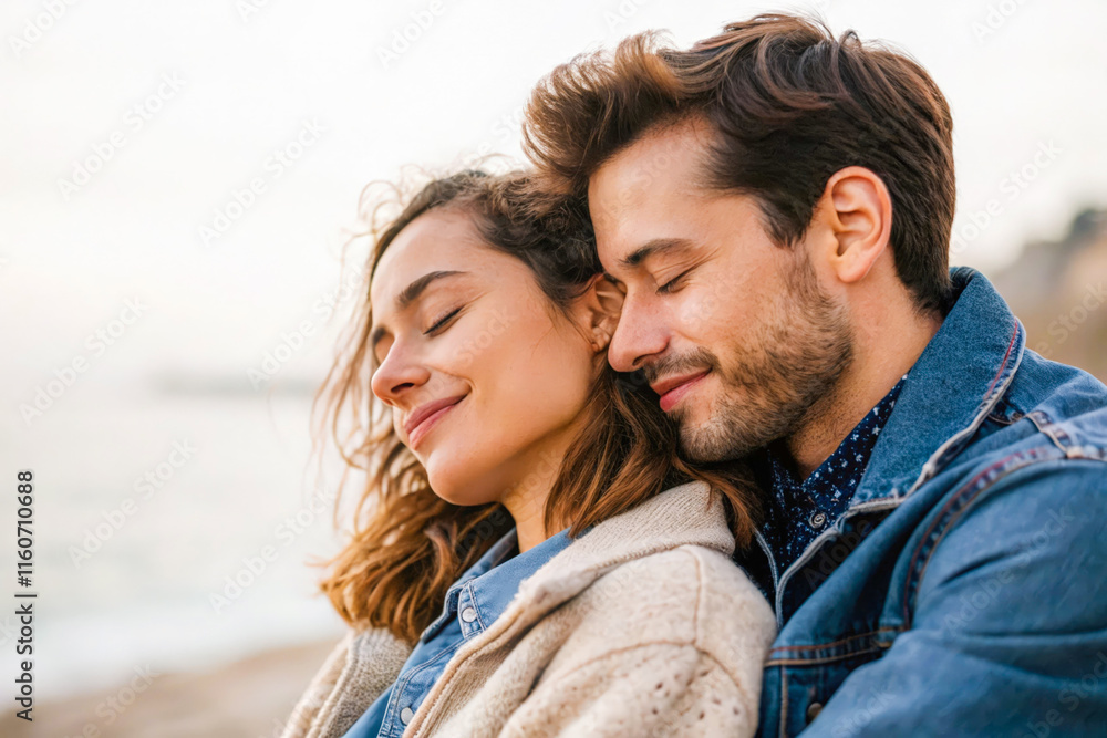 a man and woman embracing on the beach a man and woman embracing on the beach