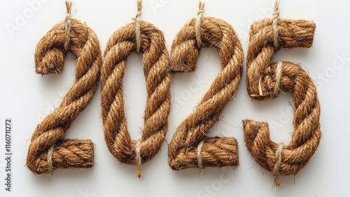 Rope numerals forming the year two thousand twenty five photo