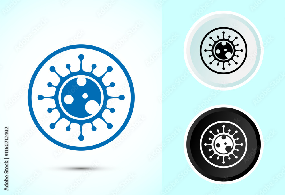 Virus, bacteria icon design illustration. Microbe bacteria sign Virus, bacteria icon design illustration. Microbe bacteria sign